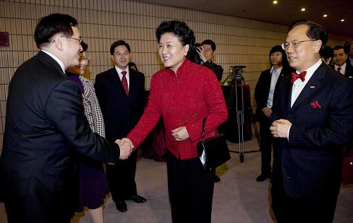 160;这是开幕式前,刘延东会见前来出席开幕式的香港特区政府主要官员