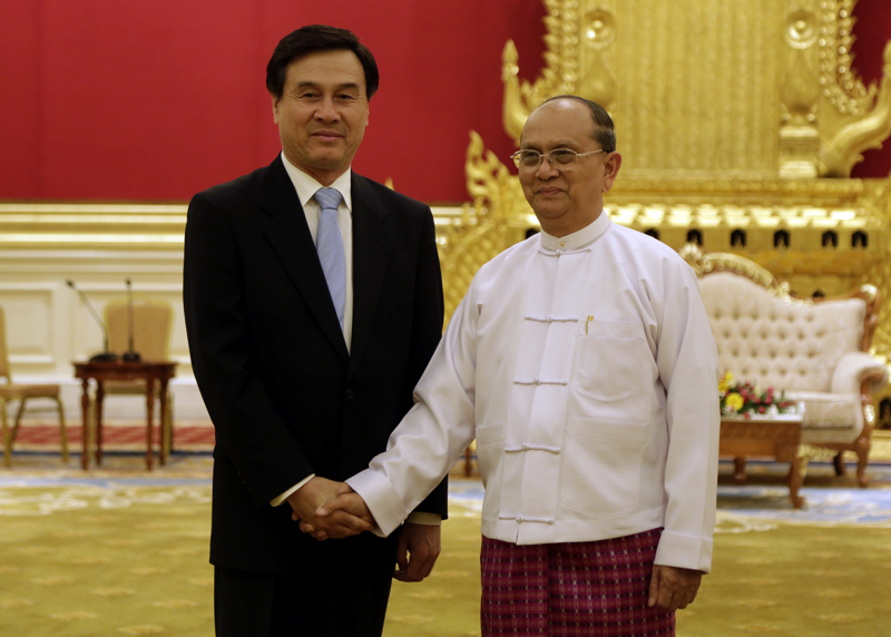 缅甸总统吴登盛会见杨晶