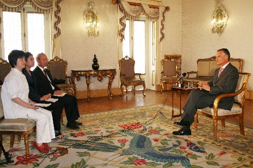 葡萄牙总统席尔瓦接受中国记者联合采访高度评