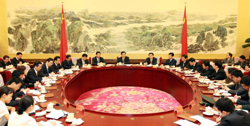 胡锦涛等同团中央新一届领导班子成员和团十六