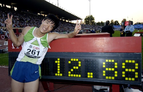 刘翔在洛桑国际田径大奖赛上打破世界纪录