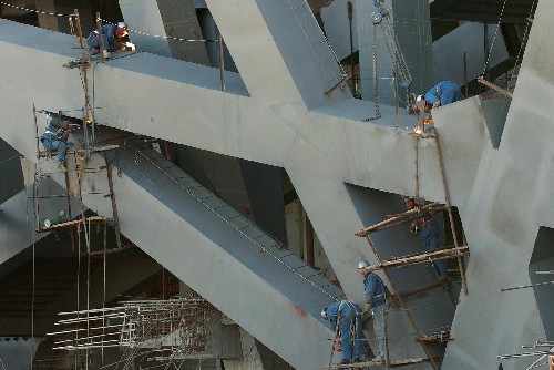国家体育场 鸟巢 工程17日将进行钢结构整体卸载