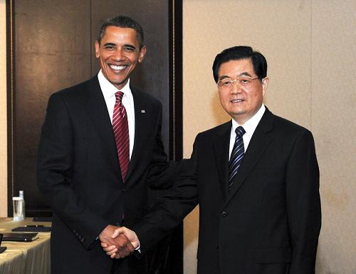 胡锦涛在多伦多会见美国总统奥巴马