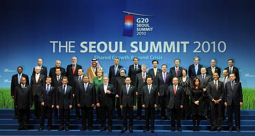 胡锦涛参加二十国集团领导人峰会合影
