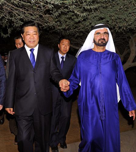 贾庆林会见阿联酋副总统兼总理、迪拜酋长穆罕