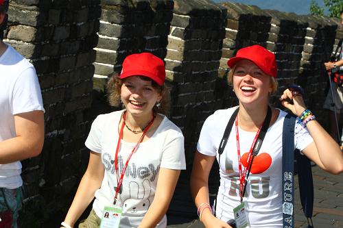 俄罗斯中小学生游览北京名胜古迹