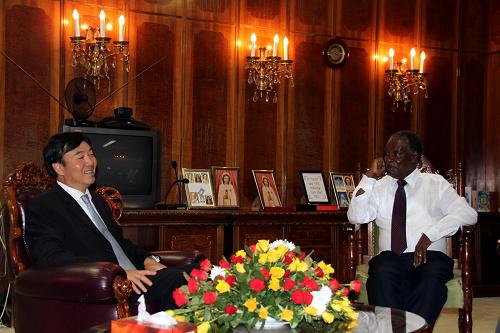 赞比亚总统会见外交部副部长翟隽
