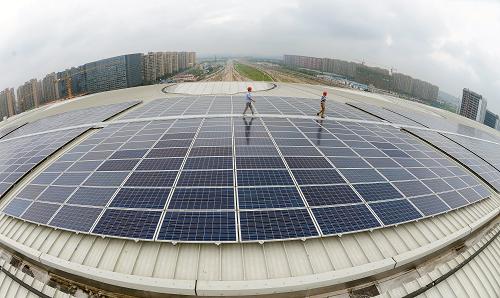 杭州火车东站屋顶光伏发电项目正式并网发电