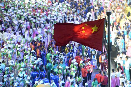 8月24日,第二届亚洲青年运动会在南京落下帷幕。图为闭幕式现场(8月24日摄)。新华社记者 韩瑜庆 摄