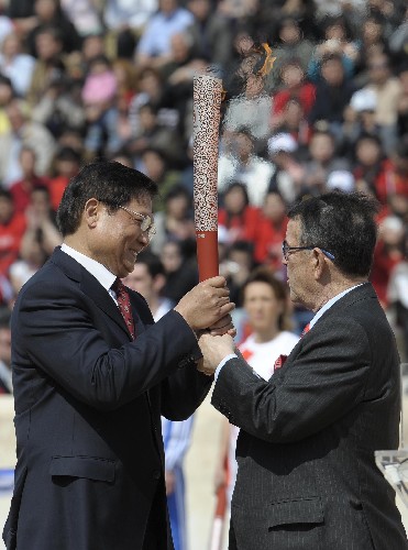 北京奥运会圣火交接仪式