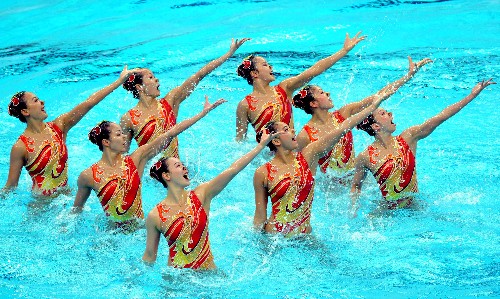 中国获得北京奥运花样游泳集体自由自选比赛铜牌