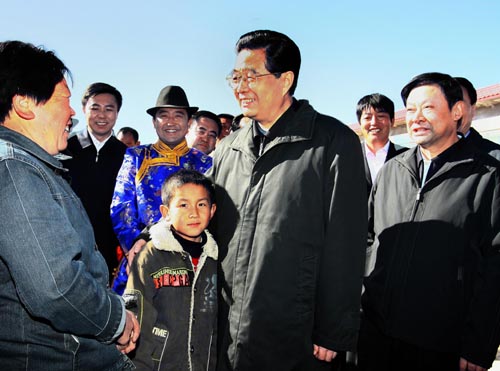 胡锦涛在内蒙古自治区考察工作