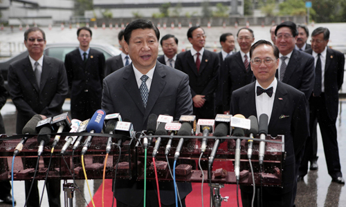 中国国家副主席习近平抵达香港