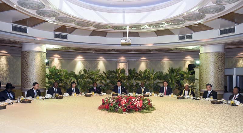12月4日，国家主席习近平在约翰内斯堡集体会见13位非洲国家领导人。