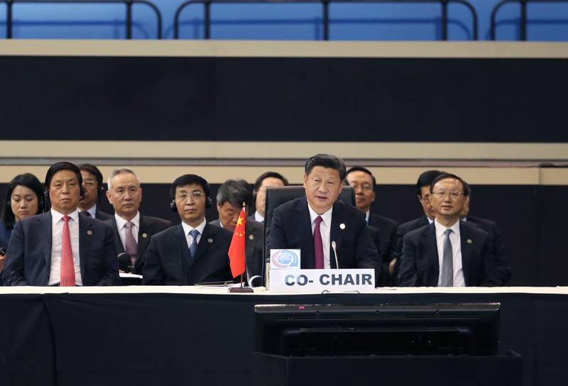 12月5日，国家主席习近平出席并主持中非合作论坛约翰内斯堡峰会全体会。新华社记者 姚大伟 摄