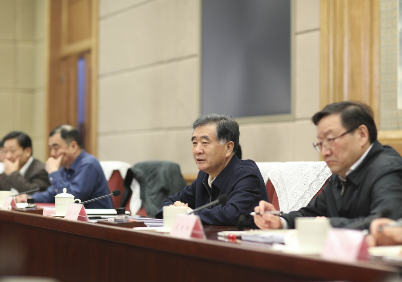 1月11日，国务院副总理汪洋在北京主持召开国务院旅游工作部际联席会议第三次全体会议。新华社记者 丁林 摄