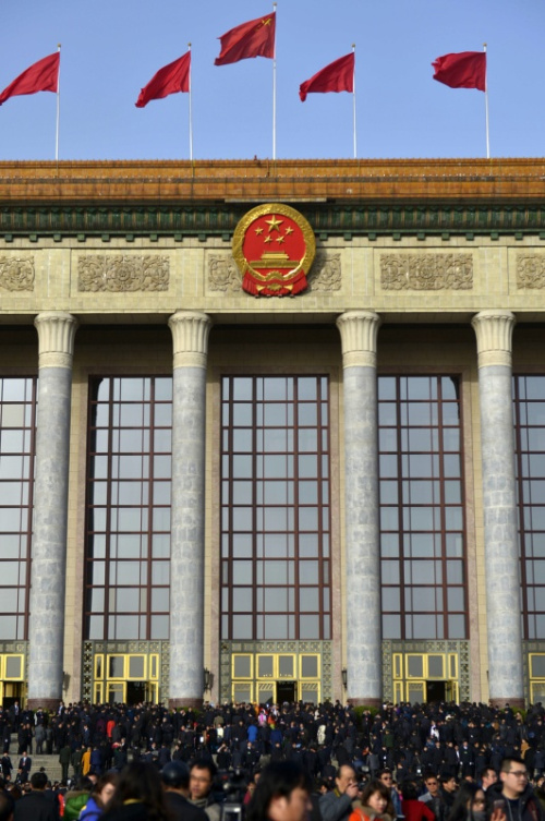 3月5日，第十二届全国人民代表大会第四次会议在北京人民大会堂开幕。新华社记者 彭昭之 摄