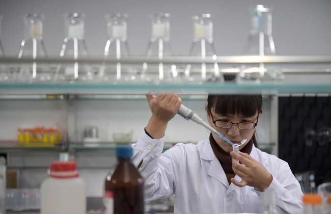 2015年11月11日，在青岛海洋生物医药研究院，研发人员对海洋多糖进行降解。作为国家海洋科技创新的重要平台，青岛海洋科学与技术国家实验室2015年10月30日正式启用。
