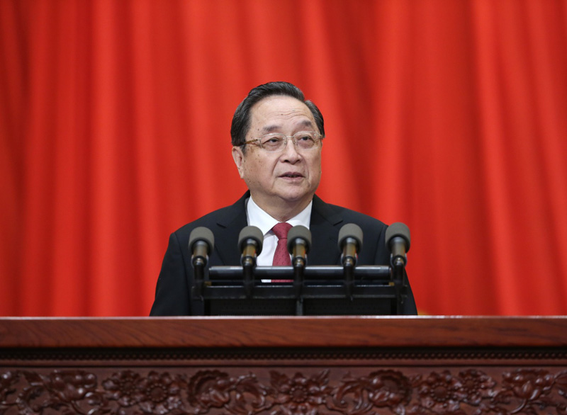  3月3日，中国人民政治协商会议第十二届全国委员会第四次会议在北京人民大会堂开幕。这是俞正声代表政协第十二届全国委员会常务委员会作工作报告。