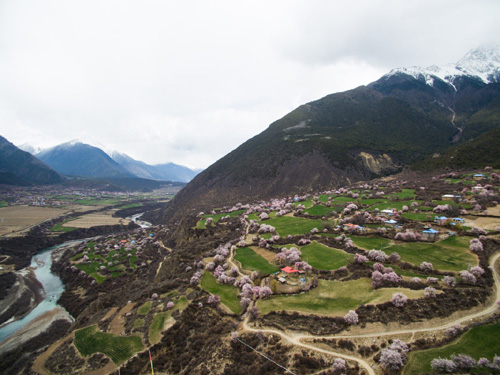 4月1日拍摄的西藏波密县境内的如画美景。