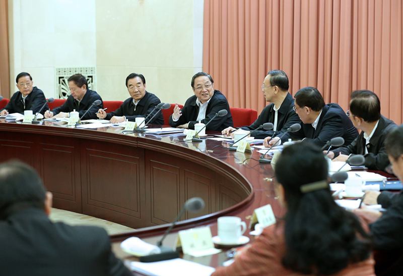 4月7日，全国政协在北京召开第48次双周协商座谈会，围绕“建设工程质量问题与对策”建言献策。全国政协主席俞正声主持会议并讲话。新华社记者 庞兴雷 摄