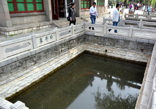 4月12日，位于济南市区的“七十二名泉”之一的卧牛泉已经停喷，