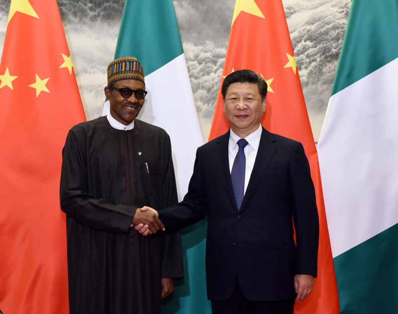 4月12日，国家主席习近平在北京人民大会堂同尼日利亚总统布哈里举行会谈。