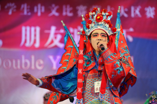 这是2016年4月30日拍摄的由中蒙文化教育基金会协办的“汉语桥”世界中学生中文比赛蒙古赛区决赛现场。记者 郑闯 摄
