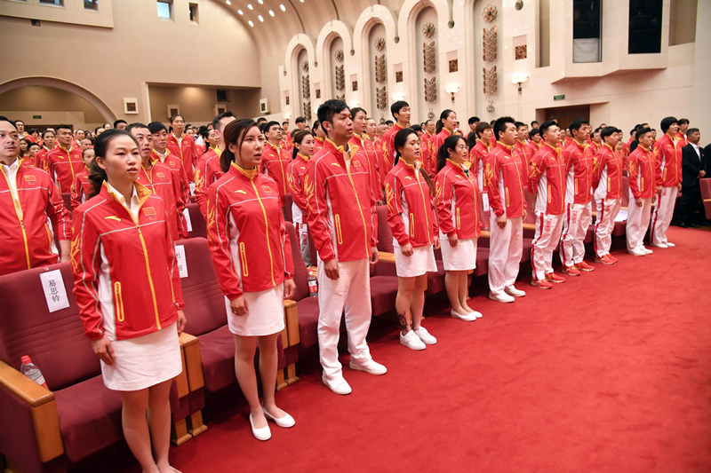 里约奥运会中国体育代表团成立动员大会在人民大会堂举行