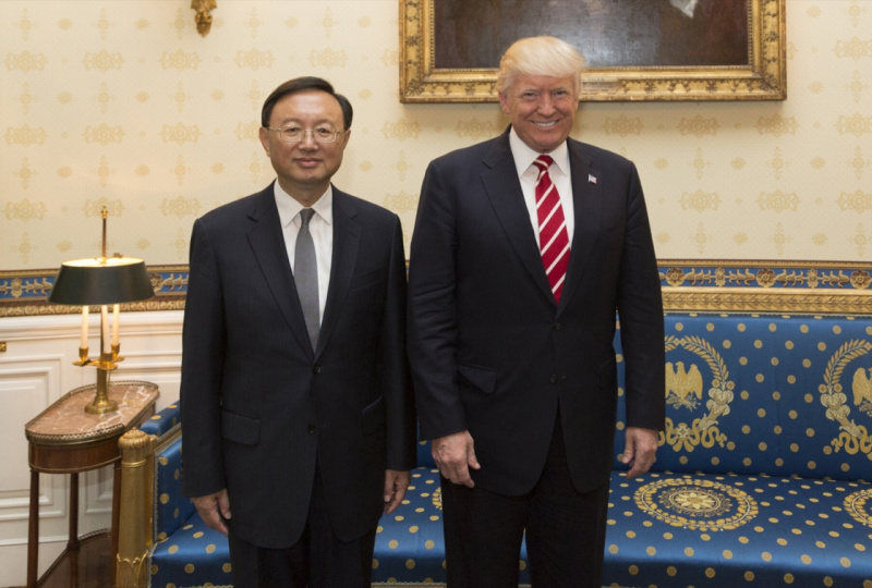 美国总统特朗普会见杨洁篪