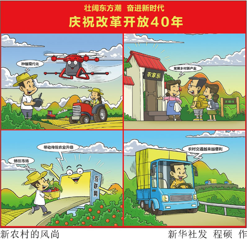 漫画:新农村的风尚
