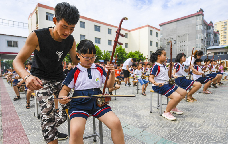 河北饶阳暑期开展民族乐器进校园活动