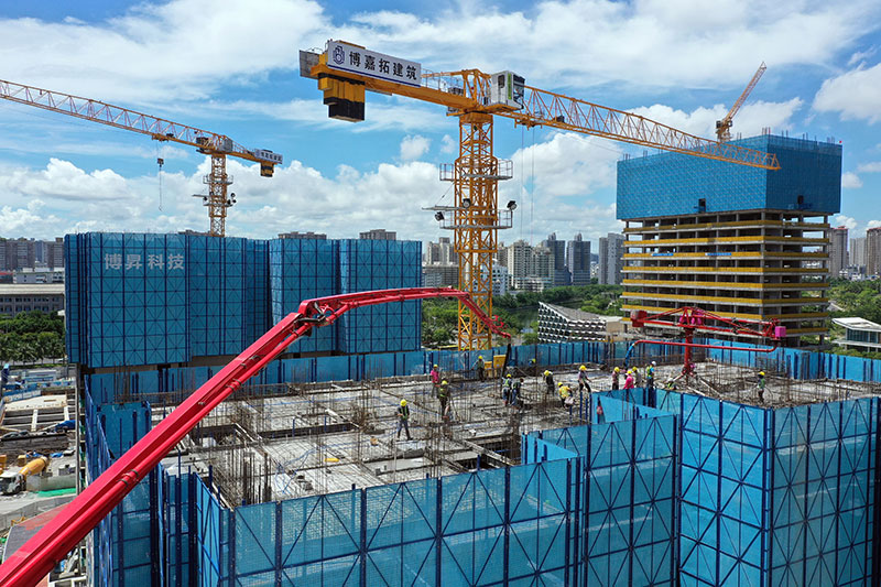 9月5日拍摄的海口安居型商品住房美舍仕家项目工地(无人机照片.