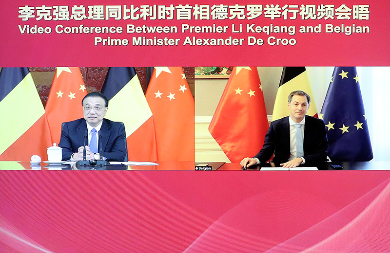 李克强同比利时首相德克罗举行视频会晤