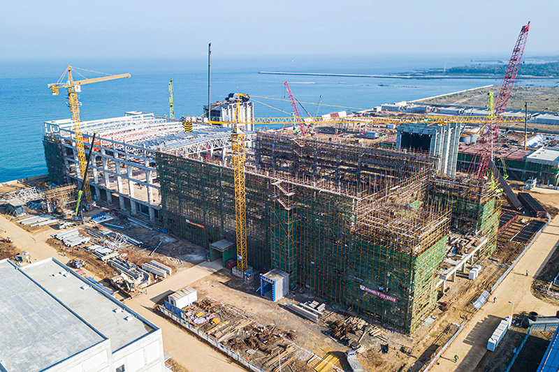 华能洋浦天然气热电联产项目(一期)主厂房开始封顶