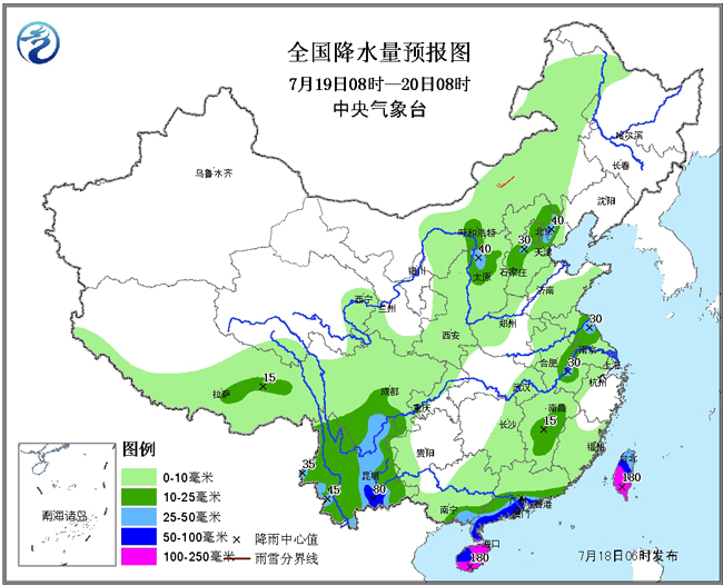 华南南部等地有强降水 华北地区多雷阵雨天气