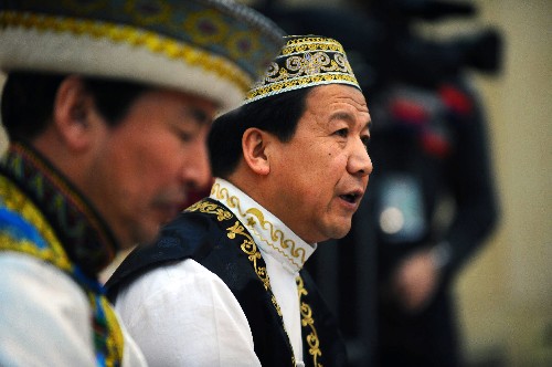 来自青海的全国人大代表韩永东说,应注重发展少数民族地区的文化事业,提升少数民族传统文化的保护和开发水平,继续支持少数民族地区民族遗产保护基础设施建设项目。新华社记者 李涛 摄