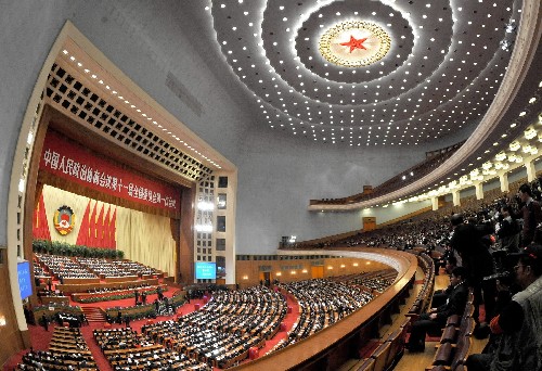 3月13日,全国政协十一届一次会议在北京人民大会堂举行第四次全体会议。新华社记者 宋振平 摄