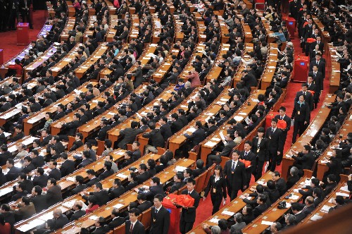 3月13日,全国政协十一届一次会议在北京人民大会堂举行第四次全体会议。新华社记者 宋振平 摄