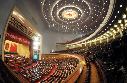 3月18日,第十一届全国人民代表大会第一次会议在北京人民大会堂举行闭幕会。新华社记者 王建华 摄