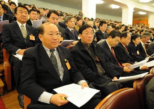 3月5日,第十一届全国人民代表大会第一次会议在北京人民大会堂开幕。这是全国政协委员列席开幕会。 新华社记者 高洁 摄