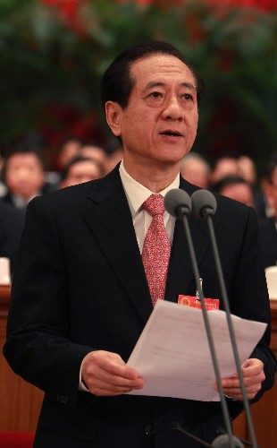 3月10日,十一届全国人大一次会议在北京人民大会堂举行第三次全体会议。 大会主席团常务主席、执行主席韩启德主持会议。 新华社记者鞠鹏摄