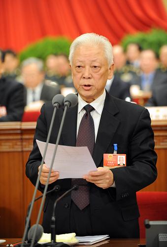 3月10日,十一届全国人大二次会议在北京人民大会堂举行第三次全体会议。周铁农主持会议。 新华社记者 马占成 摄