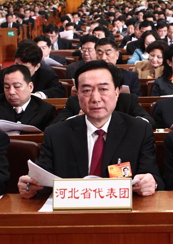 3月5日,第十一届全国人民代表大会第三次会议在北京人民大会堂开幕。这是河北省代表团在会场。新华社记者 刘卫兵 摄