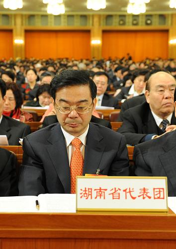 这是湖南省代表团在会场。 新华社记者 陈树根 摄