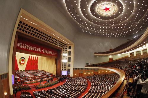 3月13日,中国人民政治协商会议第十一届全国委员会第三次会议在北京人民大会堂举行闭幕会。 新华社记者 丁林 摄