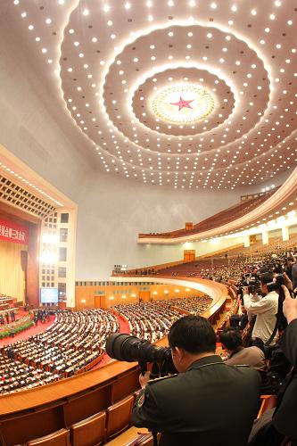 3月13日,中国人民政治协商会议第十一届全国委员会第三次会议在北京人民大会堂举行闭幕会。 新华社记者 邢广利 摄