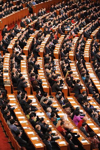 3月13日,中国人民政治协商会议第十一届全国委员会第三次会议在北京人民大会堂举行闭幕会。 新华社记者 黄敬文摄