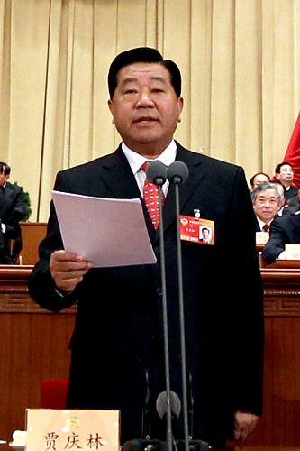 3月13日,中国人民政治协商会议第十一届全国委员会第三次会议在北京人民大会堂举行闭幕会。全国政协主席贾庆林主持闭幕会并讲话。新华社记者兰红光摄