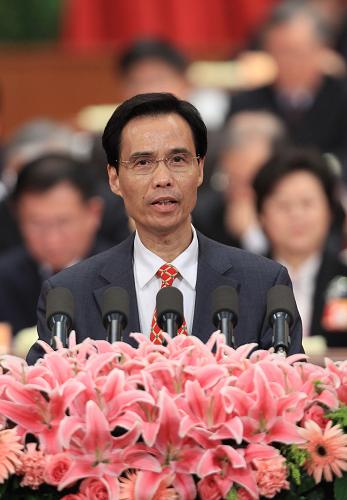 3月10日,全国政协十一届三次会议在北京人民大会堂举行第四次全体会议。这是梁华委员作《推进澳门文化产业发展 建设国际旅游休闲中心》的发言。 新华社记者 庞兴雷 摄